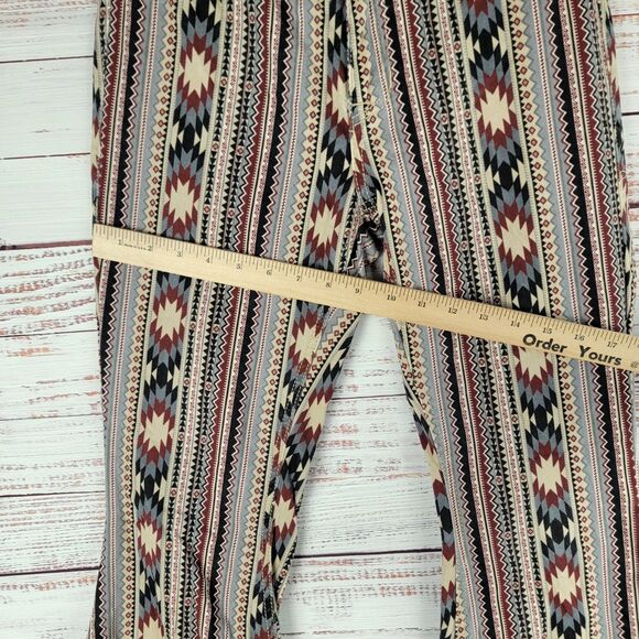 Rock & Roll Bargain Button Bell Bottom Jeans Womens 28 x 34 Cowgirl Aztec Flare - Picture 3 of 11